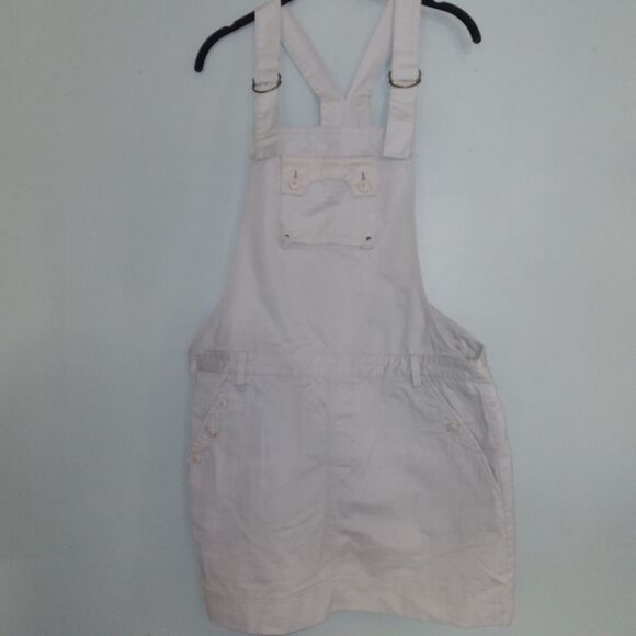 A. Kurtz Very Light Khaki Overall Skirt Size Large - Picture 3 of 6